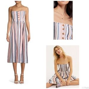 Free People Multicolored Strapless Maxi Sundress